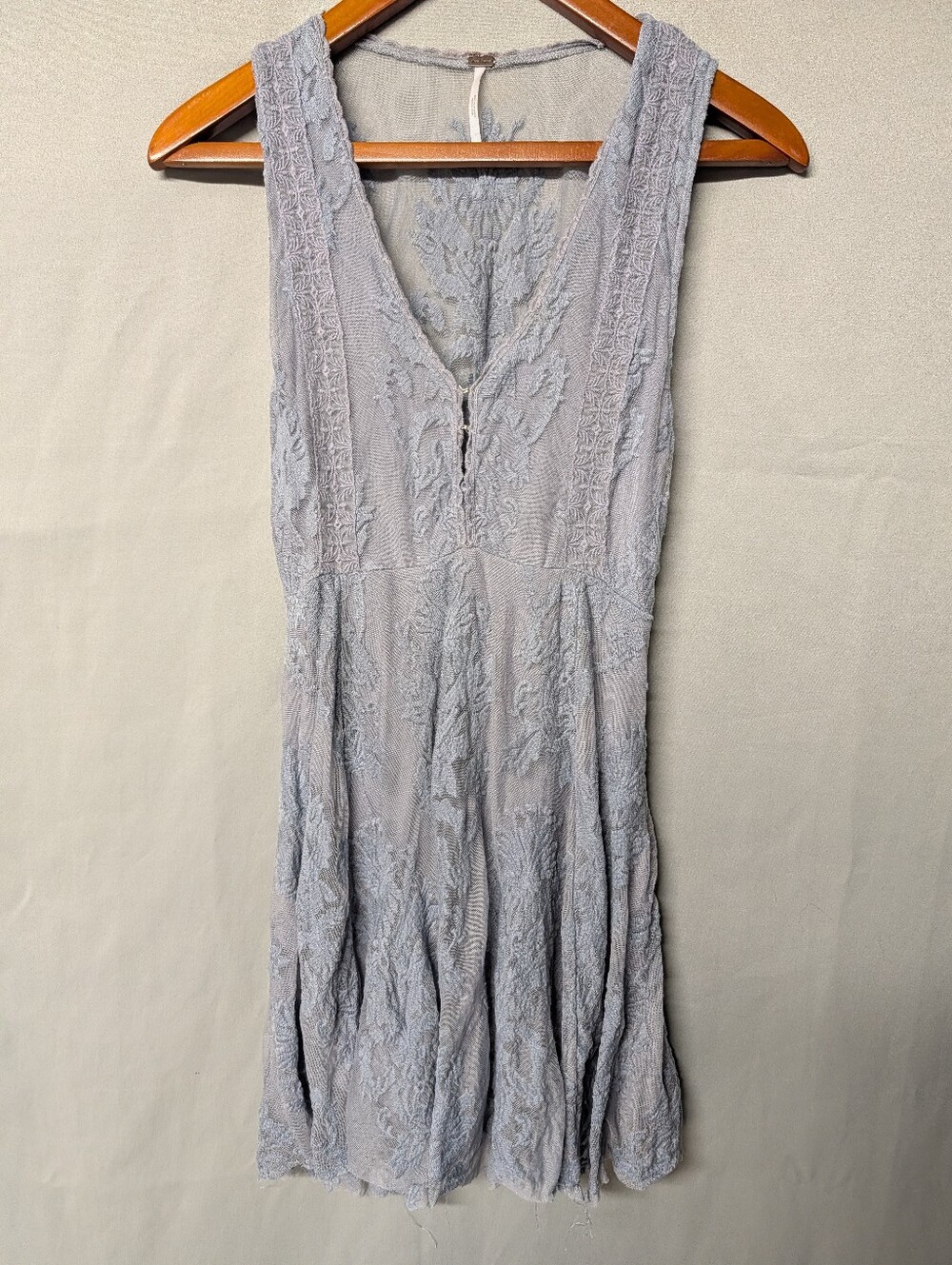 Free People "Reign Over Me" Lace Mini Dress Light Blue Size 0